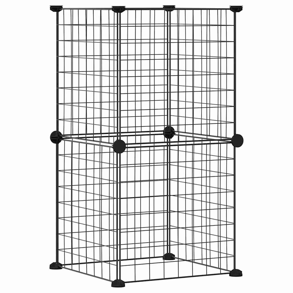 Vidaxl Pets Cage z 8 ploščami 35x35 cm jeklena črna