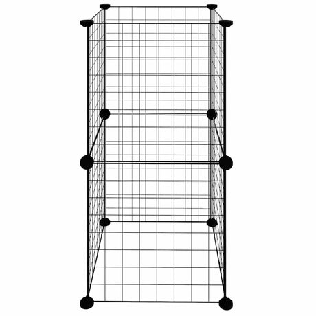 Vidaxl huisdierenkooi met 8 panelen 35x35x70 cm staal zwart