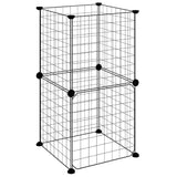 Vidaxl huisdierenkooi met deur 8 panelen 35x35x70 cm staal zwart