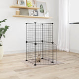 Vidaxl Pets Cage z drzwiami 8 paneli 35x35 cm stalowa czarna