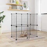 Vidaxl Pets Cage z vrati 12 plošč 35x35 cm jeklena črna