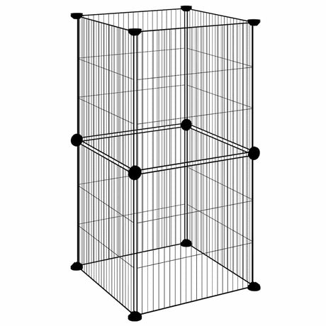 Vidaxl huisdierenkooi met 8 panelen 35x35x70 cm staal zwart