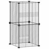 Cage Vidaxl pour animaux de compagnie avec 8 panneaux 35x35 cm en acier noir