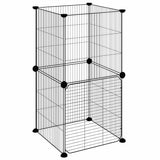 Vidaxl huisdierenkooi met deur 8 panelen 35x35x70 cm staal zwart