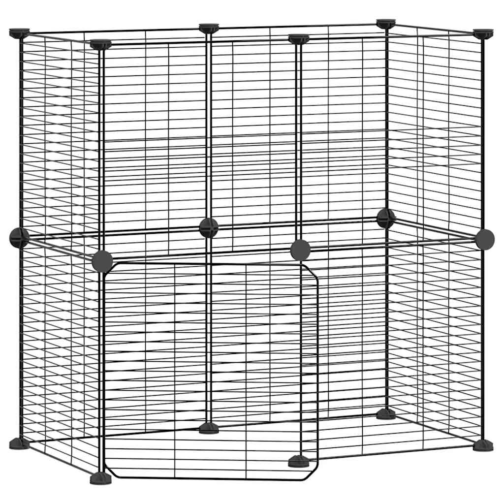 Vidaxl Pets Cage z vrati 12 plošč 35x35 cm jeklena črna