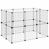 Vidaxl huisdierenkooi met deur 20 panelen 105x70x70 cm staal zwart