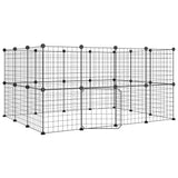 VidaXL Pets Cage With Door 28 Panels 35x35 Cm Steel Black