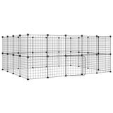 Vidaxl Pets Cage z drzwiami 36 paneli 35x35 cm stalowa czarna