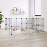 Vidaxl Pets Cage z drzwiami 36 paneli 35x35 cm stalowa czarna