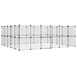 Vidaxl Pets Cage z drzwiami 44 panele 35x35 cm stalowa czarna