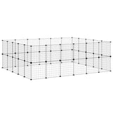 Vidaxl huisdierenkooi met deur 44 panelen 210x175x70 cm staal zwart