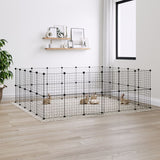 Vidaxl Pets Cage z drzwiami 44 panele 35x35 cm stalowa czarna