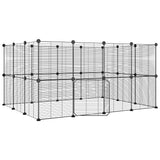 VidaXL Pets Cage With Door 28 Panels 35x35 Cm Steel Black