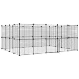 Vidaxl Pets Cage z drzwiami 36 paneli 35x35 cm stalowa czarna