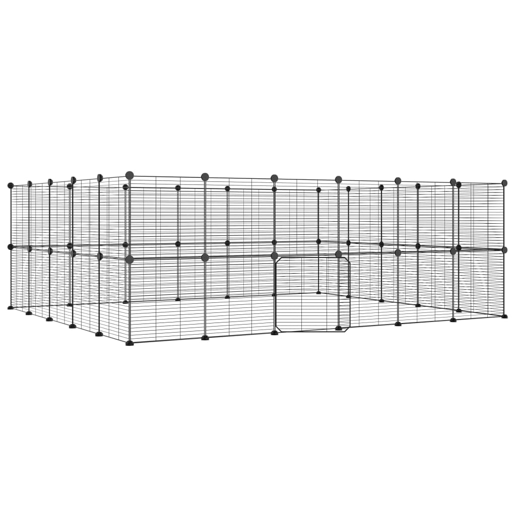 Vidaxl Pets Cage z drzwiami 44 panele 35x35 cm stalowa czarna