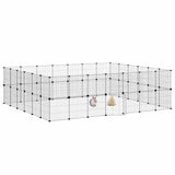 Vidaxl huisdierenkooi met deur 52 panelen 35x35 cm staal zwart
