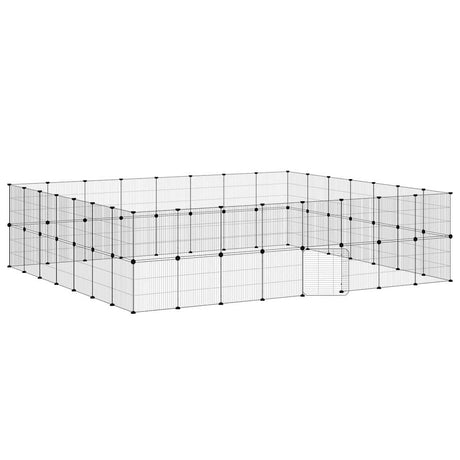 Vidaxl huisdierenkooi met deur 60 panelen 280x245x70 cm staal zwart