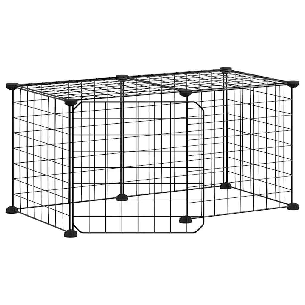 Vidaxl Pets Cage z drzwiami 8 paneli 35x35 cm stalowa czarna