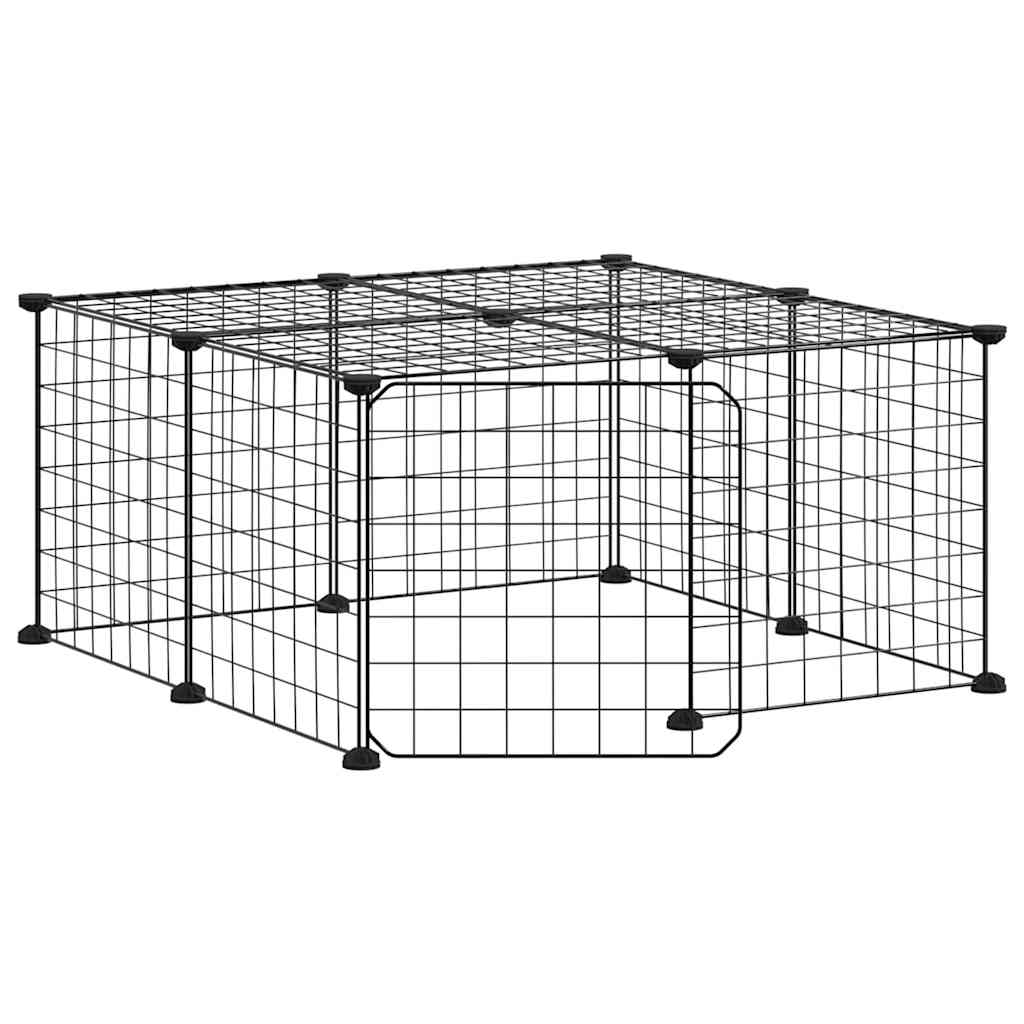 Vidaxl Pets Cage z vrati 12 plošč 35x35 cm jeklena črna