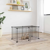 Vidaxl Pets Cage z vrati 8 plošč 35x35 cm jeklena črna