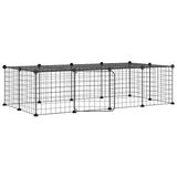 VidaXL Pets Cage With Door 20 Panels 35x35 Cm Steel Black