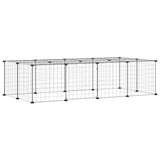 Vidaxl huisdierenkooi met deur 20 panelen 35x35 cm staal zwart