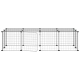 Vidaxl huisdierenkooi met deur 20 panelen 140x70x35 cm staal zwart