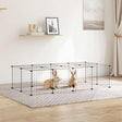 Vidaxl huisdierenkooi met deur 20 panelen 140x70x35 cm staal zwart
