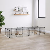 Vidaxl Pets Cage z drzwiami 28 paneli 35x35 cm stalowa czarna