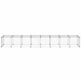 Vidaxl huisdierenkooi met deur 36 panelen 280x70x35 cm staal zwart