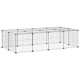 Vidaxl huisdierenkooi met deur 20 panelen 35x35 cm staal zwart