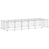 Vidaxl huisdierenkooi met deur 28 panelen 35x35 cm staal zwart