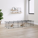 Vidaxl Pets Cage z drzwiami 28 paneli 35x35 cm stalowa czarna