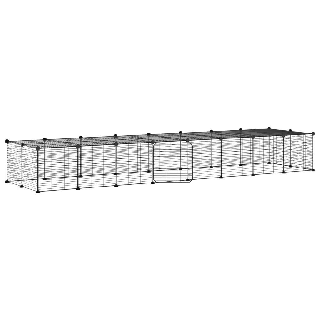 Vidaxl Pets Cage z drzwiami 36 paneli 35x35 cm stalowa czarna