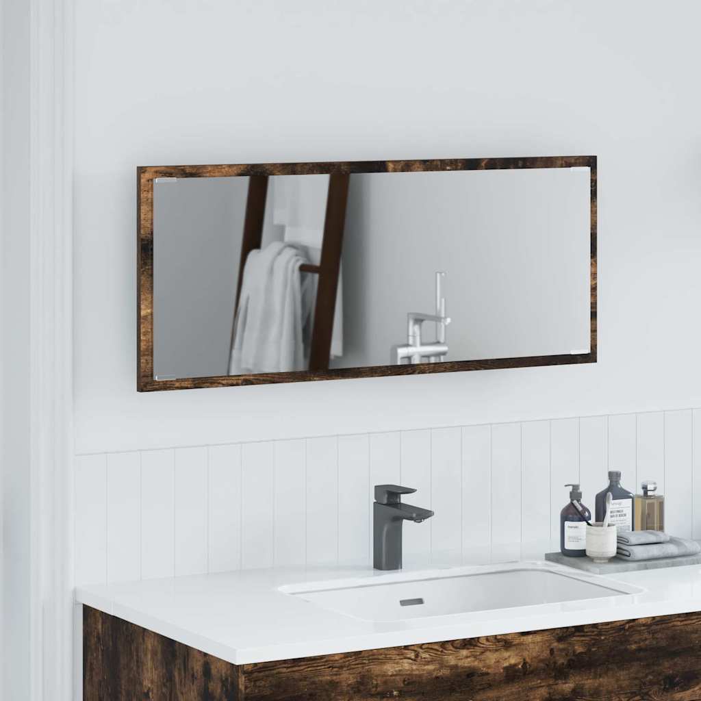Vidaxl spiegel met spiegel gerookt eiken 90 x 8,5 x 37 cm bewerkt hout