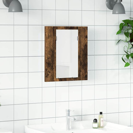 Vidaxl badkamerspiegelkast led 40x12x45 cm bewerkt hout gerookt eiken