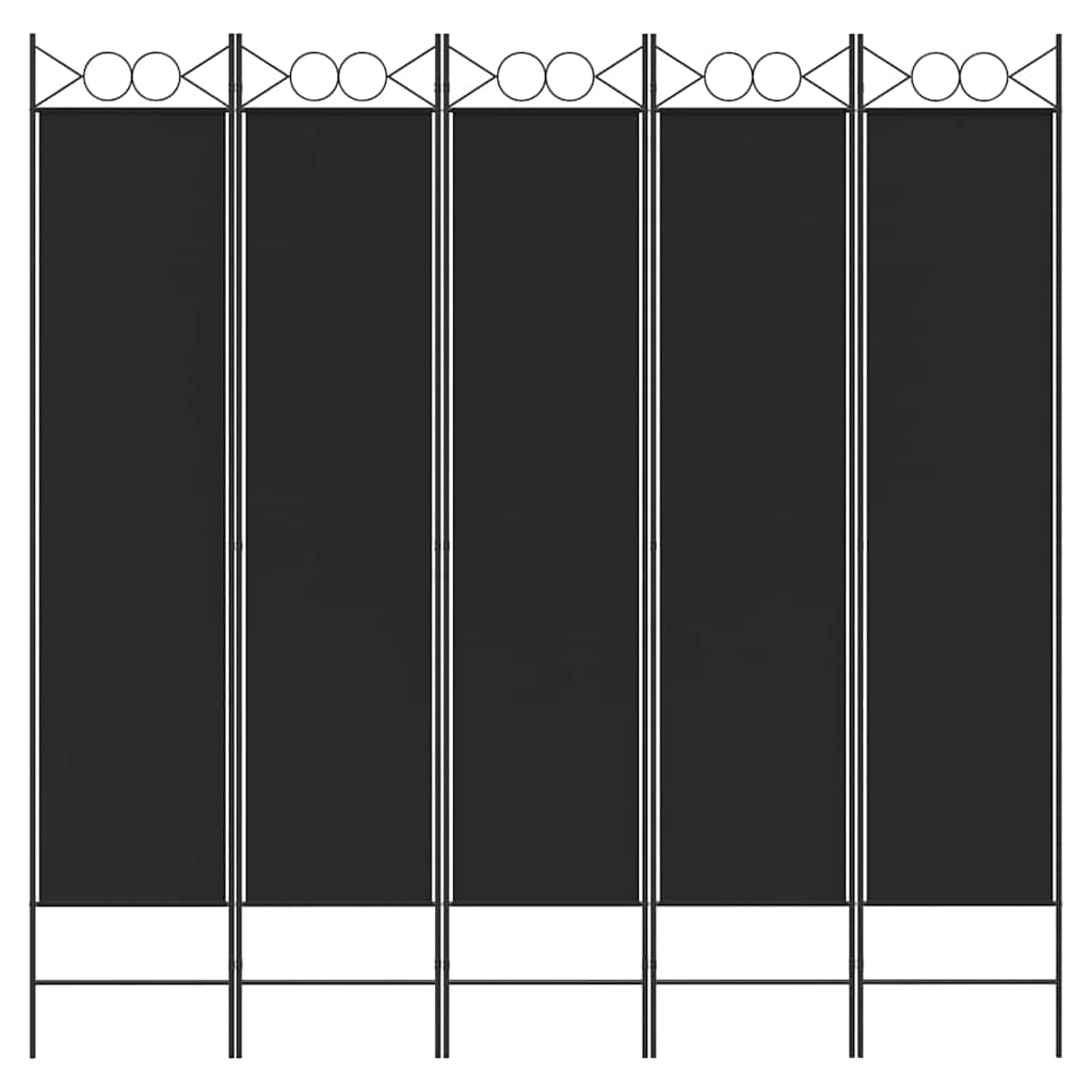 Vidaxl kamerscherm met 5 panelen 200x200 cm stof zwart