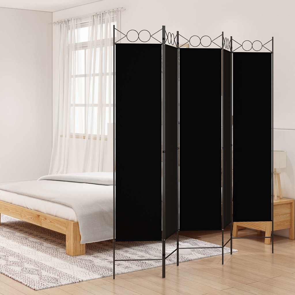 Vidaxl kamerscherm met 5 panelen 200x200 cm stof zwart