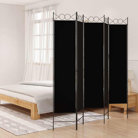 Vidaxl kamerscherm met 5 panelen 200x200 cm stof zwart
