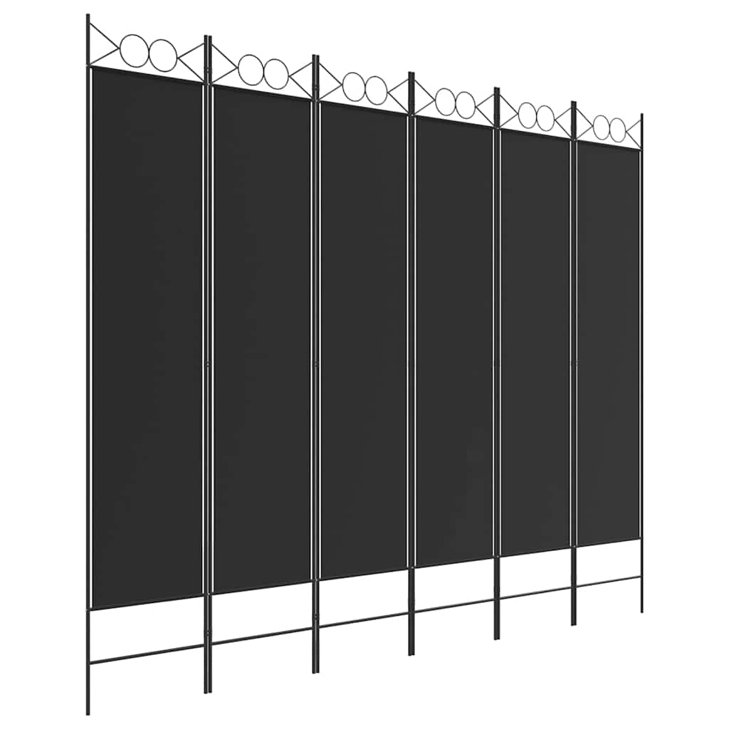 Vidaxl kamerscherm met 6 panelen 240x200 cm stof zwart