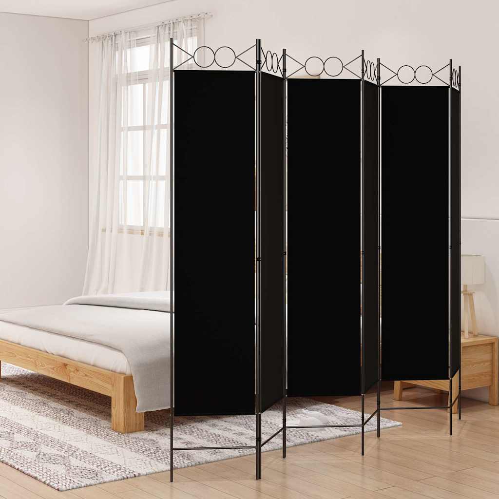 Vidaxl kamerscherm met 6 panelen 240x200 cm stof zwart
