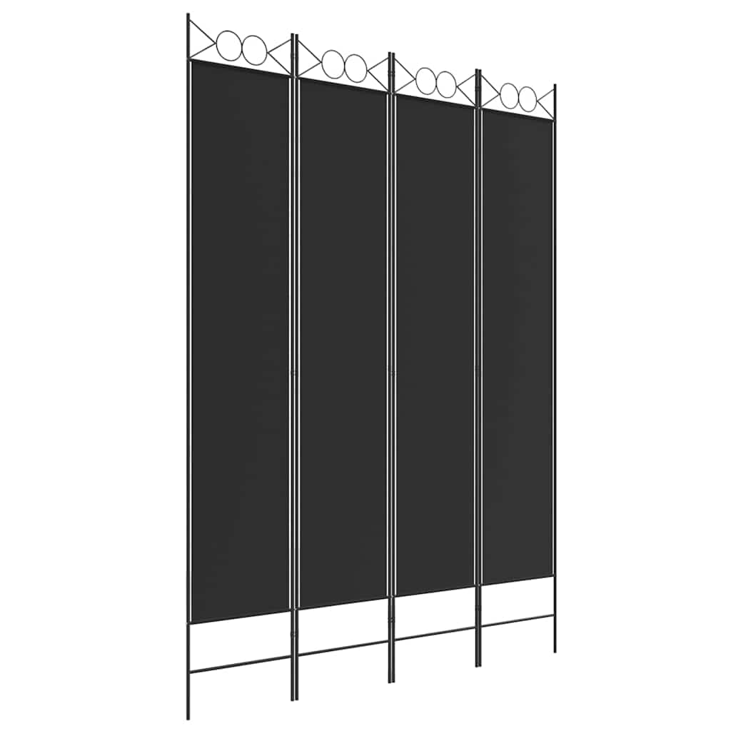 Vidaxl kamerscherm met 4 panelen 200x200 cm stof zwart