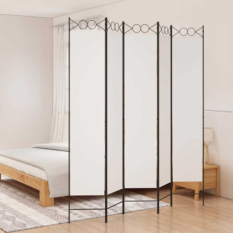 Vidaxl kamerscherm met 5 panelen 200x220 cm stof wit