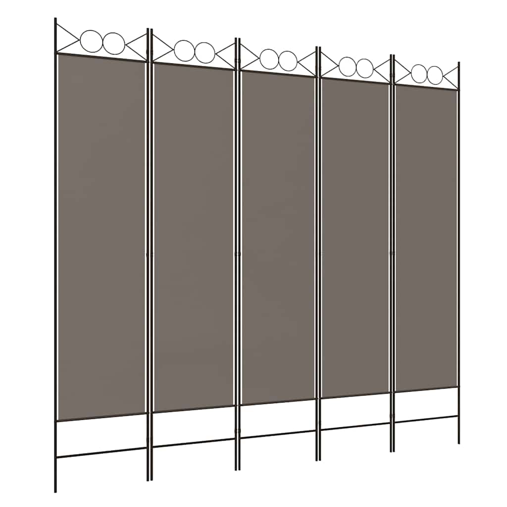 Vidaxl kamerscherm met 5 panelen 300x200 cm stof antracietkleurig