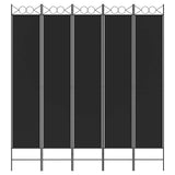 Vidaxl kamerscherm met 5 panelen 200x200 cm stof zwart