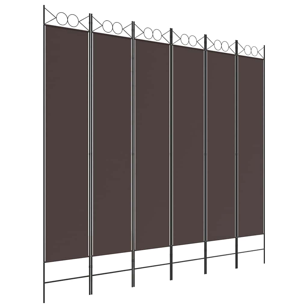 Vidaxl kamerscherm met 6 panelen 300x220 cm stof bruin