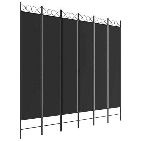 Vidaxl kamerscherm met 6 panelen 240x220 cm stof zwart