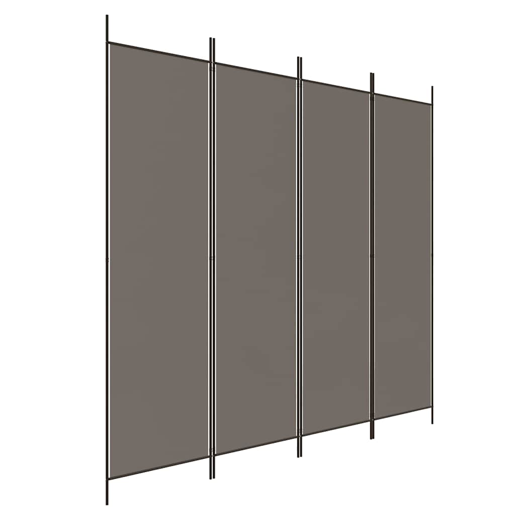 Vidaxl kamerscherm met 4 panelen 200x220 cm stof antracietkleurig