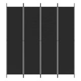 Vidaxl kamerscherm met 4 panelen 200x220 cm stof zwart