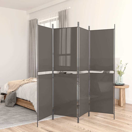 Vidaxl kamerscherm met 4 panelen 200x180 cm stof antracietkleurig